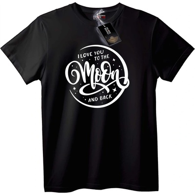 NOONEBRAND Тениска Обичам те чак до луната - 2XL, Black