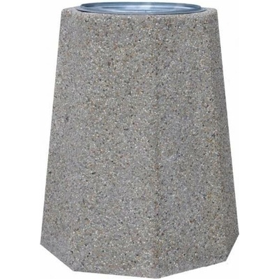 HTI Osmiboký betonový koš 120 l Vectra Grafitový štěrkový beton