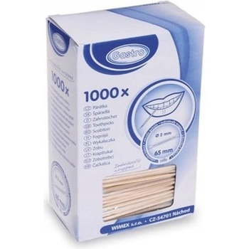 Wimex Špáradlo drevené O2 x 65 mm jednotlivo v celofáne