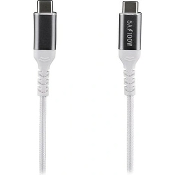 T'nB Кабел, USB Type-C към USB Type-C, 2 m, 100 W, Бял цвят (TCUSBC100W)