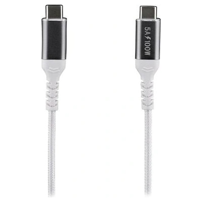 T'nB Кабел, USB Type-C към USB Type-C, 2 m, 100 W, Бял цвят (TCUSBC100W)