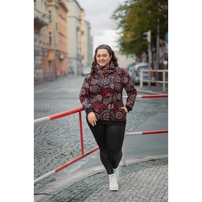 Himalife Hřejivá mikina na zip s maxi límcem Tonga černá s červenou