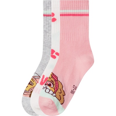 Dětské ponožky 3 páry růžová/bílá/šedá – Zboží Mobilmania