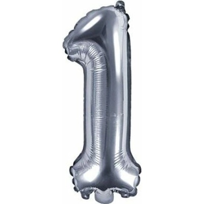 PARTYDECO Balón foliový číslice stříbrná 35 cm 1