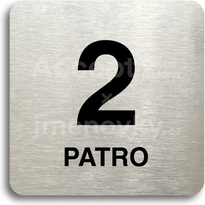 ACCEPT Piktogram 2 patro - stříbrná tabulka - černý tisk bez rámečku