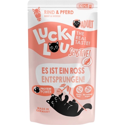 LUCKY LOU Lifestage pre Mačky Adult Sensitive Hovädzie a Konské 125 g
