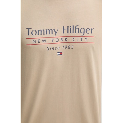 Tommy Hilfiger Памучна тениска Tommy Hilfiger в бежово с принт MW0MW38621 (MW0MW38621)