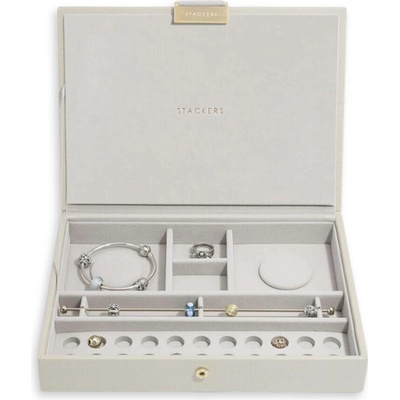 Stackers šperkovnice na šarmy Oatmeal Classic Charm Jewellery Box Lid krémová 75610