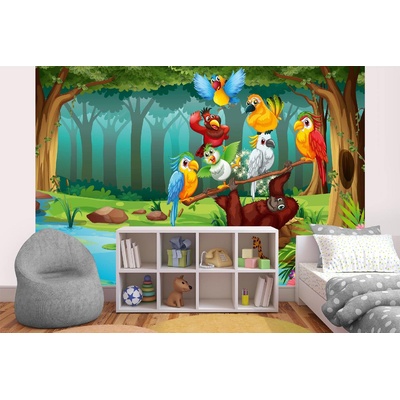 DIMEX ART Самозалепваща се флизелинова фототапета диви животни в гората 375 x 250 см