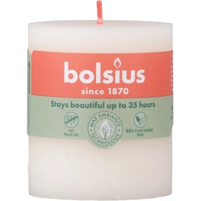 Bolsius Bolsius Polska Sprzedaż sp. z o. o. Цилиндрична свещ Bolsius Rustic Shine Soft Pearl крем 68x80 мм