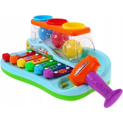 Hola Toys Образователна играчка Hola Toys - Ксилофон с топки и чукче (H856)