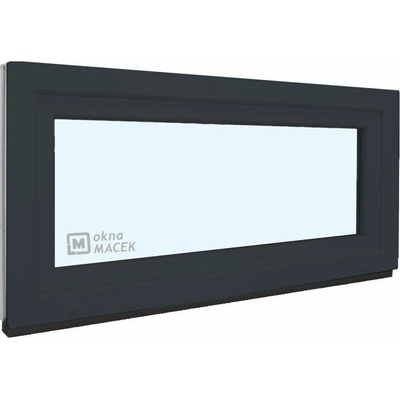 KÖMMERLING Plastové okno - 70 AD, 1200x600 mm, S, antracit ornamentální (kůra čirá), antracit/antracit
