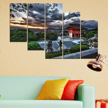 Vivid Home Декоративни панели Vivid Home от 5 части, Природа, PVC, 110x65 см, 7-ма Форма №0071