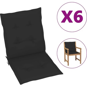 Image 1 of vidaXL Възглавници за столове 6 бр черни 100x50x3 см Оксфорд плат (314138)