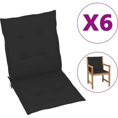 vidaXL Възглавници за столове 6 бр черни 100x50x3 см Оксфорд плат (314138)