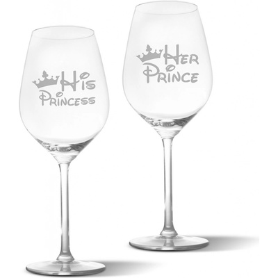 Sablio Skleničky na víno Princ a princess 2 x 490 ml