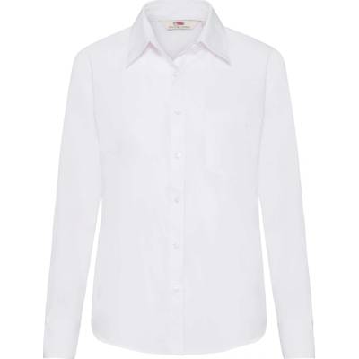 Fruit of the Loom F17•LADIES LONG SLEEVE POPLIN SHIRT biela
