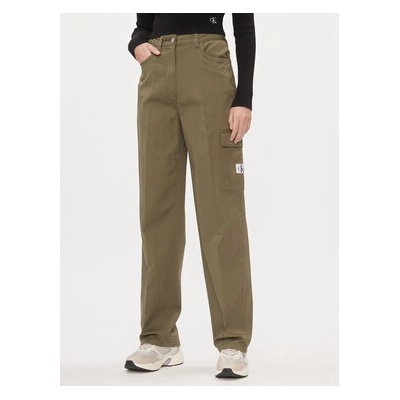 Calvin Klein Jeans Текстилни панталони J20J221297 Зелен Straight Fit (J20J221297)