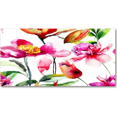 Fotoobraz na skle divoké kvety 100x50 cm