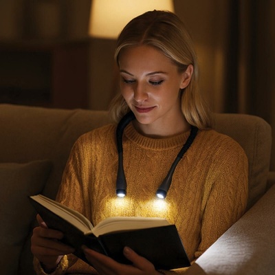 IZOXIS 25675 LED lampa na čtení za krk, černá