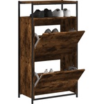 vidaXL Шкаф за обувки, опушен дъб, 60x34x112 см, инженерно дърво (840031)