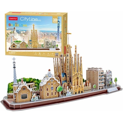 CubicFun 3D puzzle CityLine panorama Bracelona 186 ks