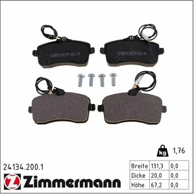 Sada brzdových destiček, kotoučová brzda ZIMMERMANN 24134.200.1 (241342001)