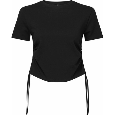 TriDri® Dámsky riasený crop top Čierna