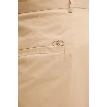 Liu Jo Памучен къс панталон Liu Jo в бежово с изчистен дизайн с висока талия WA5175. T4853 (WA5175.T4853)