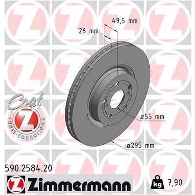 Brzdový kotúč ZIMMERMANN 590.2584.20