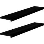 vidaXL Прозоречни первази, 2 бр, кафяво-черни, 120x30x2 см, дъб масив (4009194)