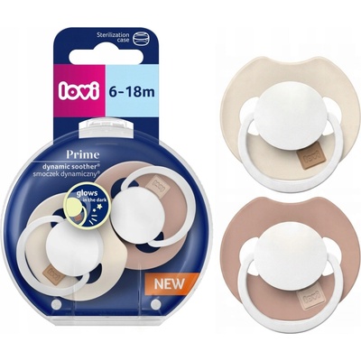 Lovi Dudlík silikonový dynamický 2 ks Ivory Glow/Blush Glow