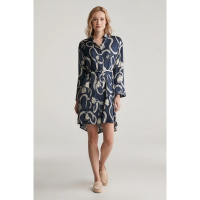 Gant Rel Sailing Print Shirt Dress Evening Blue
