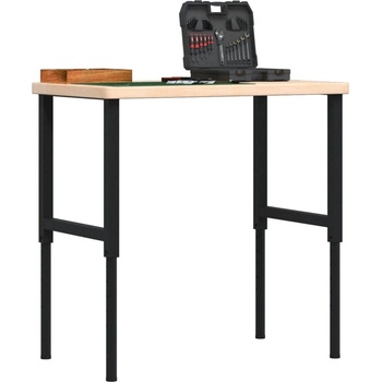 vidaXL Работна маса 100x60x(73-99, 5) см масивно дърво дъб правоъгълна (3309679)