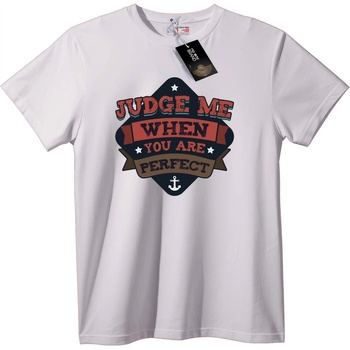 NOONEBRAND Тениска Съди ме, когато си съвършен - 2XL, White
