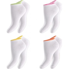 Footstar dámske 4 páry členkových bavlnených ponožiek Biele a Čierne Biela