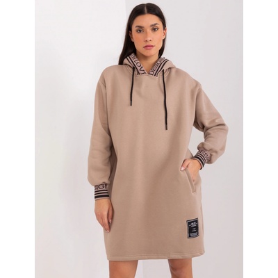 Mikinové šaty s vreckami RV-TU-9224.95P dark beige