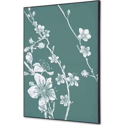 Jansen Display Textilní dekorace na zeď A2 Japonské třešňové květy Zelená, 420 x 594 mm