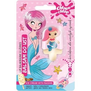 Estetica Детски балсам за устни Mermaid, сладолед и стафиди, 4 g + Ключодържател