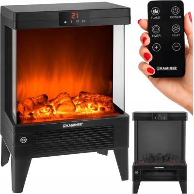 Kaminer Stojící krb s funkcí topení 2000 W 32 x 52,5 x 18 cm černý