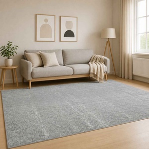 vidaXL Килим Сиво 190 x 300 cm 100% полиестер 3 mm Пере се (42041673)