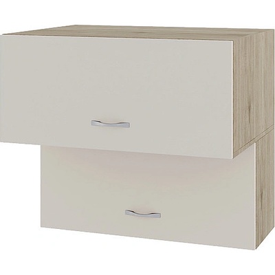 ИРИМ Горен шкаф с две хоризонтални врати Сити АРС-107 дъб сонома арвен / сатен 80 см