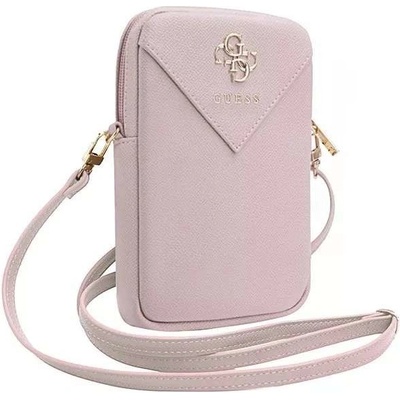Guess PU Grained 4G Metal Logo se Zipem Pink – Zboží Živě