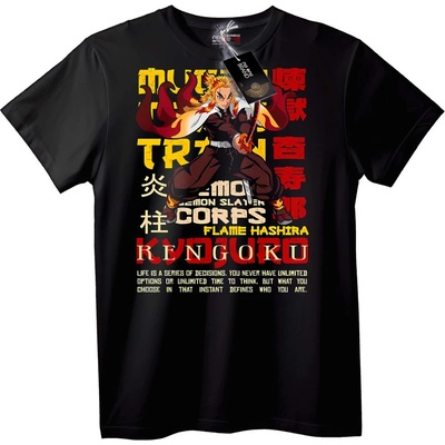 NOONEBRAND Тениска Demon Slayer Киоджуро Ренгоку - 2XL, Black