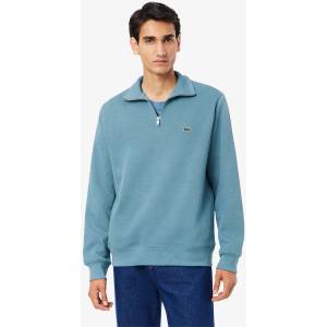 Lacoste Поларена блуза Lacoste Men's Quarter-Zip Fleece Top - Blue HD9