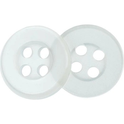 Bellatex Gombík 1 cm priehľadný 4 dierky 401292 súprava 6 ks