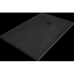 Mexen Stone+ правоъгълна композитна душ кабина 100 x 80 см, черна, черна мрежа (44708010-B)