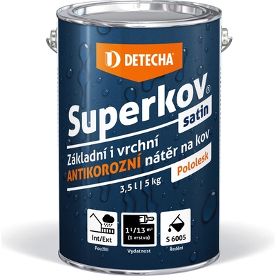 DETECHA Superkov satin - vysokoodolný antikorózny syntetický náter - RAL 9003 - signálna biela - 20 kg