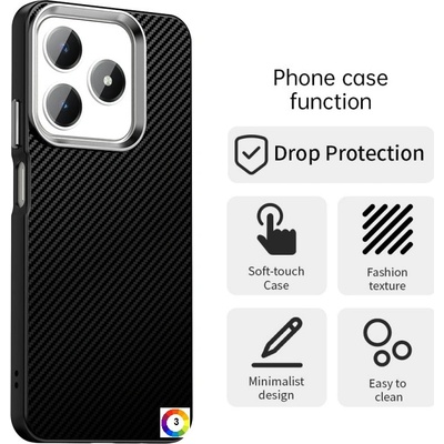 realme Note 60 Удароустойчив Carbon Fiber Калъф и Протектор