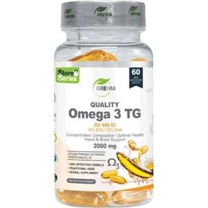 Grewia Quality Omega 3 TG | D₃ (400 IU) - 18% ЕРА | 12% DHA [60 Гел капсули]